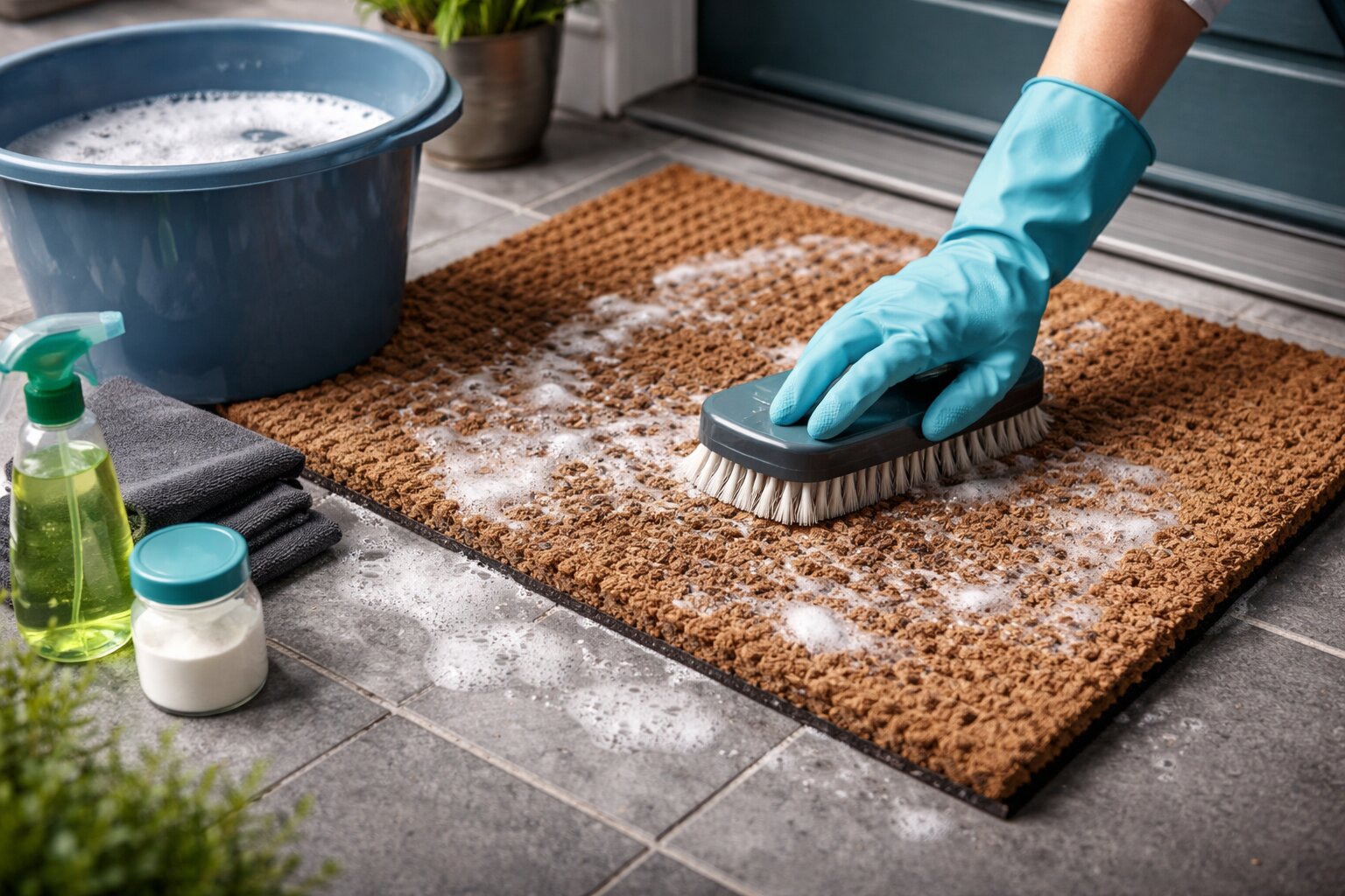 deurmat schoonmaken, deurmat