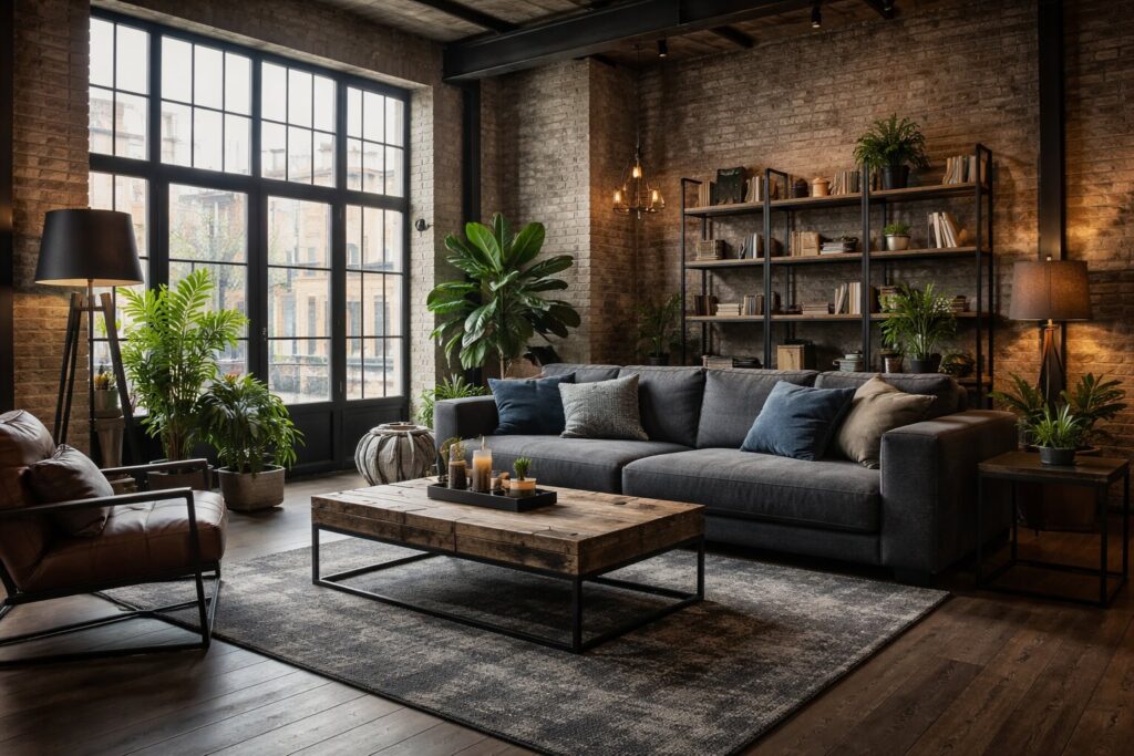 De industriële huiskamer als stoer en warm middelpunt van het huis