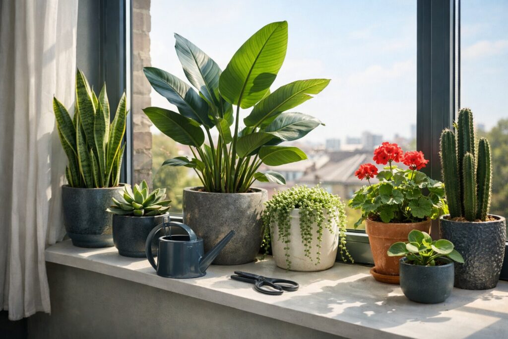 Planten voor een raam op het zuiden: slimme keuzes voor een zonnige vensterbank